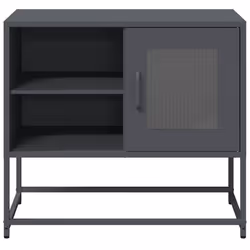 vidaXL TV Cabinet Anthracite 100.5x39x60.5 cm Steel TV stand TV sideboard - anthracite, 68 cm - Additional view 4