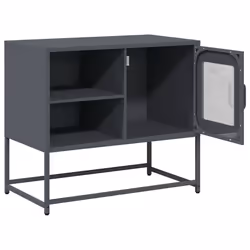 vidaXL TV Cabinet Anthracite 100.5x39x60.5 cm Steel TV stand TV sideboard - anthracite, 68 cm - Additional view 5