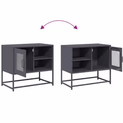 vidaXL TV Cabinet Anthracite 100.5x39x60.5 cm Steel TV stand TV sideboard - anthracite, 68 cm - Additional view 9