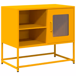 vidaXL TV Cabinet Anthracite 100.5x39x60.5 cm Steel TV stand TV sideboard - mustard yellow, 68 cm