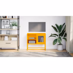 vidaXL TV Cabinet Anthracite 100.5x39x60.5 cm Steel TV stand TV sideboard - mustard yellow, 68 cm