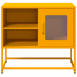 vidaXL TV Cabinet Anthracite 100.5x39x60.5 cm Steel TV stand TV sideboard - mustard yellow, 68 cm - Additional view 4