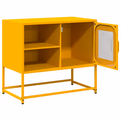 vidaXL TV Cabinet Anthracite 100.5x39x60.5 cm Steel TV stand TV sideboard - mustard yellow, 68 cm - Additional view 5