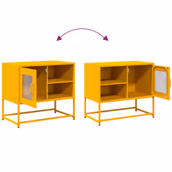 vidaXL TV Cabinet Anthracite 100.5x39x60.5 cm Steel TV stand TV sideboard - mustard yellow, 68 cm - Additional view 9