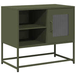 vidaXL TV Cabinet Anthracite 100.5x39x60.5 cm Steel TV stand TV sideboard - olive green, 68 cm