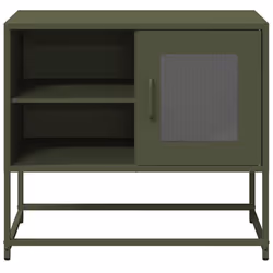 vidaXL TV Cabinet Anthracite 100.5x39x60.5 cm Steel TV stand TV sideboard - olive green, 68 cm - Additional view 4