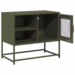 vidaXL TV Cabinet Anthracite 100.5x39x60.5 cm Steel TV stand TV sideboard - olive green, 68 cm - Additional view 5
