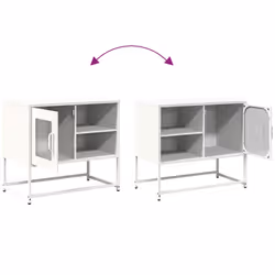 vidaXL TV Cabinet Anthracite 100.5x39x60.5 cm Steel TV stand TV sideboard - white, 68 cm - Additional view 9