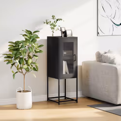vidaXL Sideboard Mustard Yellow 36x39x107 cm Cold-rolled Steel storage cabinet - black - Additional view 2