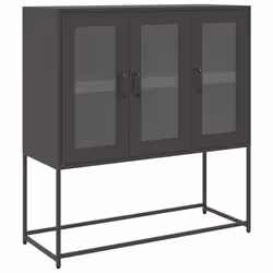 vidaXL Sideboard Black 100.5x39x107 cm Cold-rolled Steel storage cabinet - black