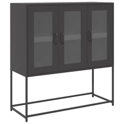 vidaXL Sideboard Black 100.5x39x107 cm Cold-rolled Steel storage cabinet - black