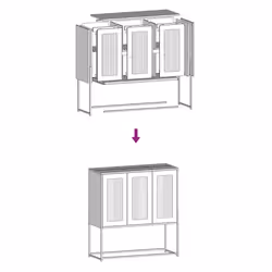 vidaXL Sideboard Black 100.5x39x107 cm Cold-rolled Steel storage cabinet - white - Additional view 10