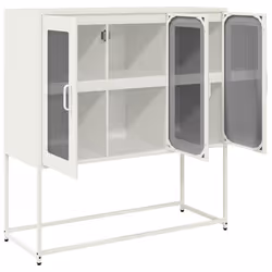 vidaXL Sideboard Black 100.5x39x107 cm Cold-rolled Steel storage cabinet - white - Additional view 5