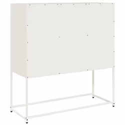 vidaXL Sideboard Black 100.5x39x107 cm Cold-rolled Steel storage cabinet - white - Additional view 7