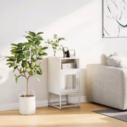 vidaXL Bedside Cabinet Black 36x39x78 cm Cold-rolled Steel bedside table - white - Additional view 2