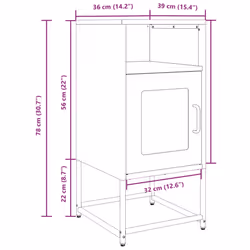 vidaXL Bedside Cabinet Black 36x39x78 cm Cold-rolled Steel bedside table - white - Additional view 3