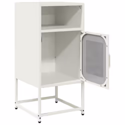 vidaXL Bedside Cabinet Black 36x39x78 cm Cold-rolled Steel bedside table - white - Additional view 4