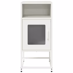 vidaXL Bedside Cabinet Black 36x39x78 cm Cold-rolled Steel bedside table - white - Additional view 5