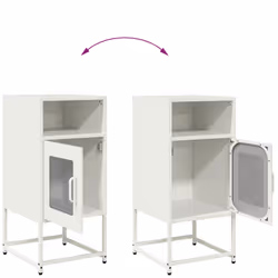 vidaXL Bedside Cabinet Black 36x39x78 cm Cold-rolled Steel bedside table - white - Additional view 9