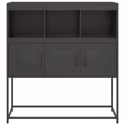 vidaXL Sideboard Mustard Yellow 100.5x39x107 cm Cold-rolled Steel - black - Additional view 4