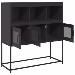 vidaXL Sideboard Mustard Yellow 100.5x39x107 cm Cold-rolled Steel - black - Additional view 5