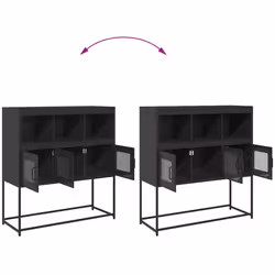 vidaXL Sideboard Mustard Yellow 100.5x39x107 cm Cold-rolled Steel - black - Additional view 9