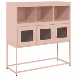 vidaXL Sideboard Mustard Yellow 100.5x39x107 cm Cold-rolled Steel - pink