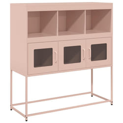 vidaXL Sideboard Mustard Yellow 100.5x39x107 cm Cold-rolled Steel - pink