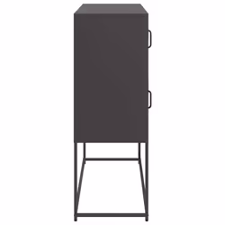 vidaXL Sideboard White 100.5x39x107 cm Cold-rolled Steel storage cabinet - black - Additional view 6