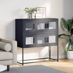 vidaXL Sideboard White 100.5x39x107 cm Cold-rolled Steel storage cabinet - anthracite - Additional view 2