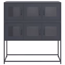 vidaXL Sideboard White 100.5x39x107 cm Cold-rolled Steel storage cabinet - anthracite - Additional view 4
