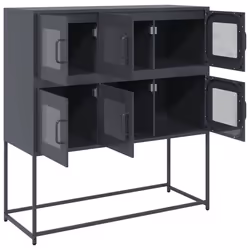 vidaXL Sideboard White 100.5x39x107 cm Cold-rolled Steel storage cabinet - anthracite - Additional view 5