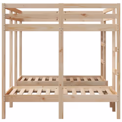 vidaXL Triple Bunk Bed Frame Kids Bed Base Mattress Foundation Solid Wood Pine - natural, 140 x 200/70 x 140 cm - Additional view 5
