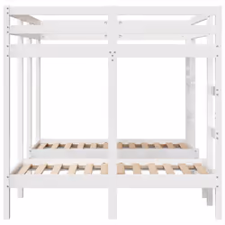 vidaXL Triple Bunk Bed Frame Kids Bed Base Mattress Foundation Solid Wood Pine - white, 140 x 200/70 x 140 cm - Additional view 5