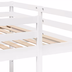 vidaXL Triple Bunk Bed Frame Kids Bed Base Mattress Foundation Solid Wood Pine - white, 140 x 200/70 x 140 cm - Additional view 7