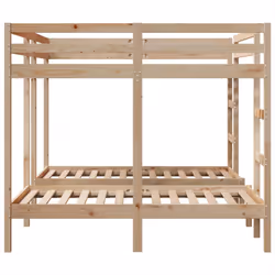 vidaXL Triple Bunk Bed Frame Kids Bed Base Mattress Foundation Solid Wood Pine - natural, 160 x 200/80 x 160 cm - Additional view 5