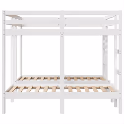 vidaXL Triple Bunk Bed Frame Kids Bed Base Mattress Foundation Solid Wood Pine - white, 160 x 200/80 x 160 cm - Additional view 5