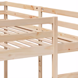 vidaXL Triple Bunk Bed Frame Kids Bed Base Mattress Foundation Solid Wood Pine - natural, 200 x 200/80 x 200 cm - Additional view 7
