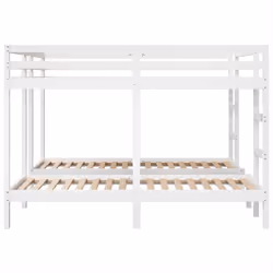 vidaXL Triple Bunk Bed Frame Kids Bed Base Mattress Foundation Solid Wood Pine - white, 200 x 200/80 x 200 cm - Additional view 5