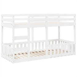 vidaXL Bunk Bed Loft Bed Kids Bed Frame Mattress Foundation Solid Wood Pine - white, 90 x 200 cm