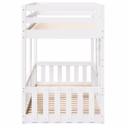 vidaXL Bunk Bed Loft Bed Kids Bed Frame Mattress Foundation Solid Wood Pine - white, 90 x 200 cm - Additional view 5