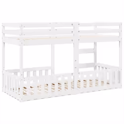 vidaXL Bunk Bed Loft Bed Kids Bed Frame Mattress Foundation Solid Wood Pine - white, 90 x 200 cm - Additional view 6