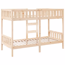 vidaXL Bunk Bed Loft Bed Kids Bed Frame Wax Solid Wood Pine - natural, 80 x 200 cm