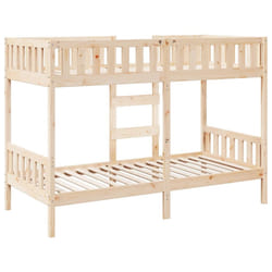 vidaXL Bunk Bed Loft Bed Kids Bed Frame Wax Solid Wood Pine - natural, 80 x 200 cm