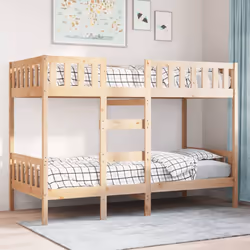vidaXL Bunk Bed Loft Bed Kids Bed Frame Wax Solid Wood Pine - natural, 80 x 200 cm