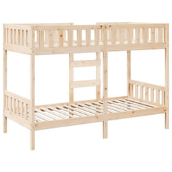vidaXL Bunk Bed Loft Bed Kids Bed Frame Wax Solid Wood Pine - natural, 90 x 200 cm