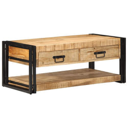 vidaXL Coffee Table 90x50x38 cm Solid Rough Wood Mango side table - Solid rough mango wood