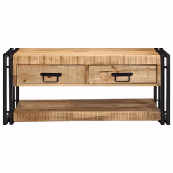 vidaXL Coffee Table 90x50x38 cm Solid Rough Wood Mango side table - Solid rough mango wood