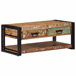 vidaXL Coffee Table 90x50x38 cm Solid Rough Wood Mango side table - Solid reclaimed wood