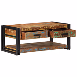 vidaXL Coffee Table 90x50x38 cm Solid Rough Wood Mango side table - Solid reclaimed wood